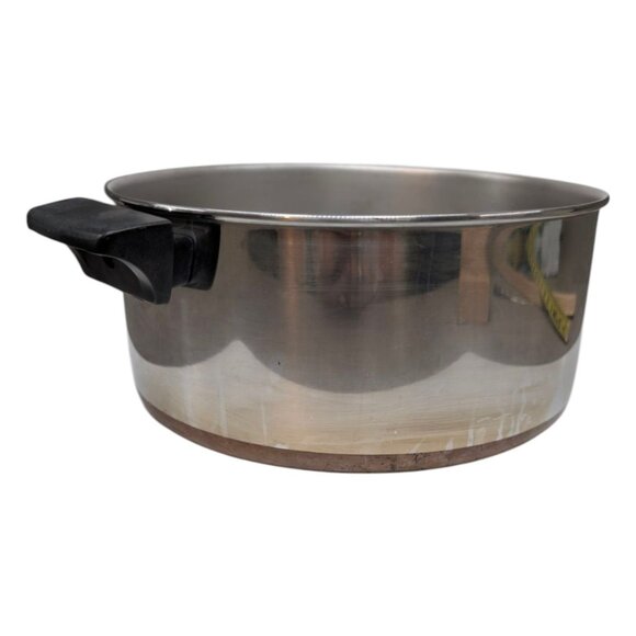 Revere Ware 4.5 Qt Metal Pot Silver Steel Double Handle Sauce Pan 9.5" Diameter - Picture 5 of 9